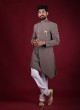 Stylish Indowestern In Dark Grey Color